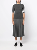 Thom Browne Signature 4 Bar Stripe Short Sleeve Cashmere Top