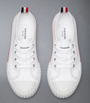 Thom Browne Collegiate Low Top Trainer W/ Tartan Tread Sole In Organic Canvas