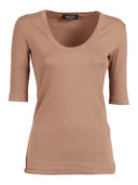 ファビアナ フィリッピ ジャージー T シャツ Costina Manica Al Gomito Con Scollo U カラー Vimini