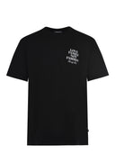 Family First T Shirt Made Of Black Cotton.