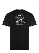 Family First T Shirt Made Of Black Cotton.
