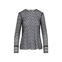 Alberta Ferretti L/S Pois Tulle Top