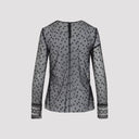 Alberta Ferretti L/S Pois Tulle Top