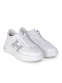 Hogan "Rebel" Sneakers Made Of Pearl Leather.