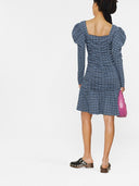 Ganni Stretch Seersucker versammelte Minikleid