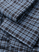 Ganni Stretch Seersucker versammelte Minikleid