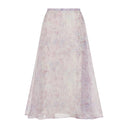 Alberta Ferretti Printed Organza Midi Skirt