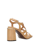 Sandalias de cenizas de cuero marrón
