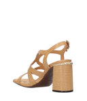 Sandalias de cenizas de cuero marrón