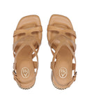 Sandalias de cenizas de cuero marrón