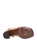 Sandalias de cenizas de cuero marrón