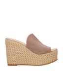 espadrilles صندل الجلد البني