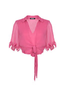 Top Rotate Made Of Fuchsia Chiffon