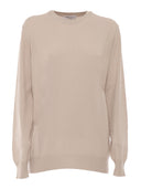 Kangra Cashmere Girocollo Rasato Calato C/Toppe Alcantara