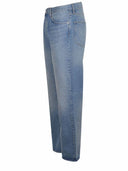 Jeans de girasol hechos de mezclilla de lavado de piedra