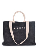 Marni Shopping Bag Made Of Black Raffia