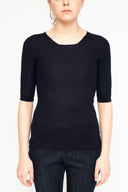 La Rose La Rose Crewneck Ribs Cashmere Blue