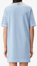 Thom Browne Garment Dyed Ss Tee Shirt Dress W/ Tonal 4 Bar In Med Weight Jersey W/ Overdyed 4 Bar