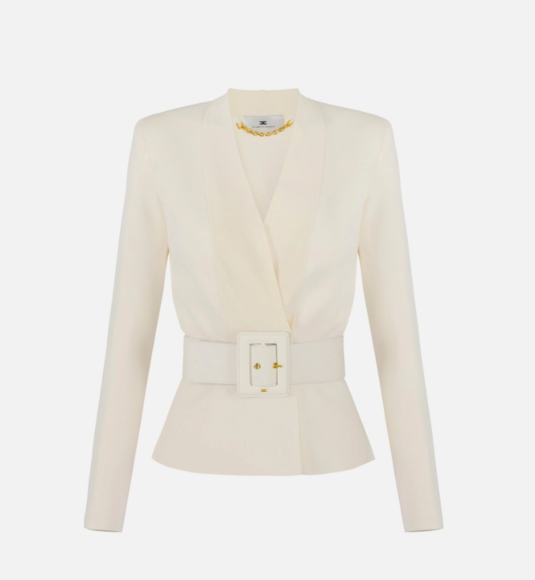 Elisabetta Franchi ベルト付きニットジャケット