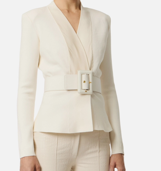 Elisabetta Franchi ベルト付きニットジャケット