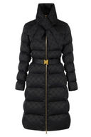 Elisabetta Franchi Jacquard Sail Down Jacket With Removable Padded Scarf