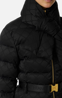 Elisabetta Franchi Jacquard Sail Down Jacket With Removable Padded Scarf
