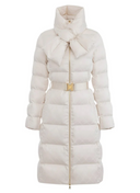 Elisabetta Franchi Jacquard Sail Down Jacket With Removable Padded Scarf