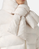Elisabetta Franchi Jacquard Sail Down Jacket With Removable Padded Scarf