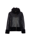 Twin Set Leather And Faux Fur Effect Jacket