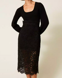 Twin Set Longuette Dress In Knitted And Lace