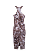 Elisabetta Franchi Animal Print Midi Dress