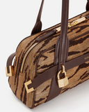 Elisabetta Franchi Tiger Print Top Handle Bag