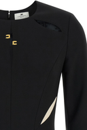 Elisabetta Franchi Mini Dress With Two Tone Cut Out