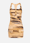 Elisabetta Franchi Mini Dress With Tiger Print