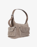 Borsa a tracolla Dumbo.B bianco sporco in pelle scamosciata