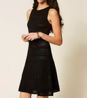 Abito corto in maglia floreale Twin Set