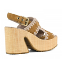 Mou Raffia Platform With Back Stra