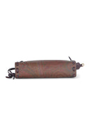 Etro läder pochette i präglade paisley jacquard