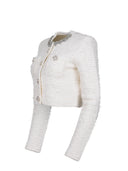 Cream Colored Cardigan Self Portrait Made From A Wool Blend.