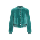 Alexander Mc Queen Cropped Shearling Bomber Jacket