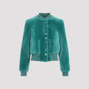 Alexander Mc Queen Cropped Shearling Bomber Jacket