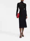 Dolce & Gabbana Gonna Midi In Pizzo Elasticizzato Con Logo