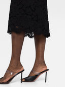 Dolce & Gabbana Gonna Midi In Pizzo Elasticizzato Con Logo