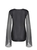 Blouse door Alberta Ferretti gemaakt van zijde.