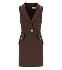 Elisabetta Franchi Coffee Cut Out Dress