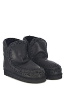 Mou Boots "Eskimo18" Made Of Real Black Sheepskin Leather
