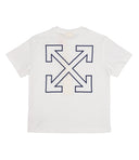 Off White T Shirts And Polos White+Navy Blue