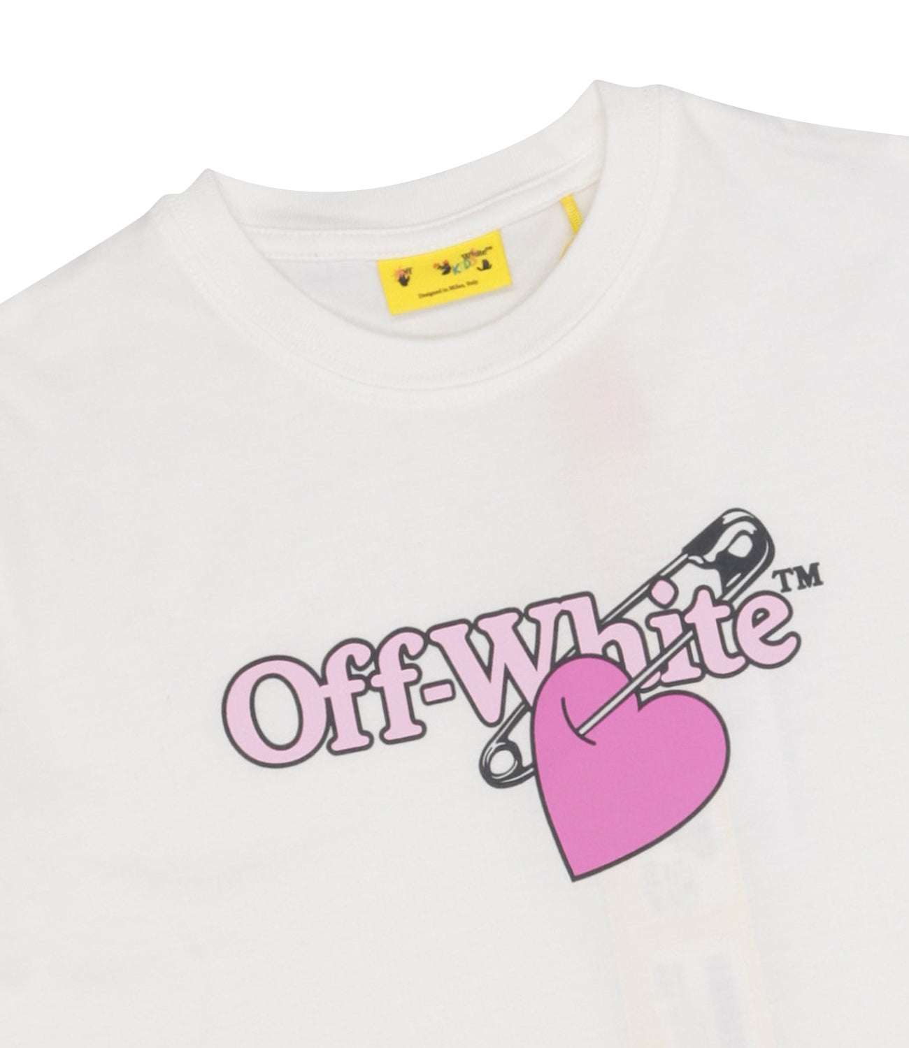 Gebroken witte T-shirts en polo's Wit+Fuchsia