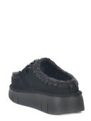 Mou 'Bounce Clog Metal Logo' Slippers Made Of Sheepskin Suede.