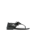 Saint Laurent Ring Sandalias planas de cuero